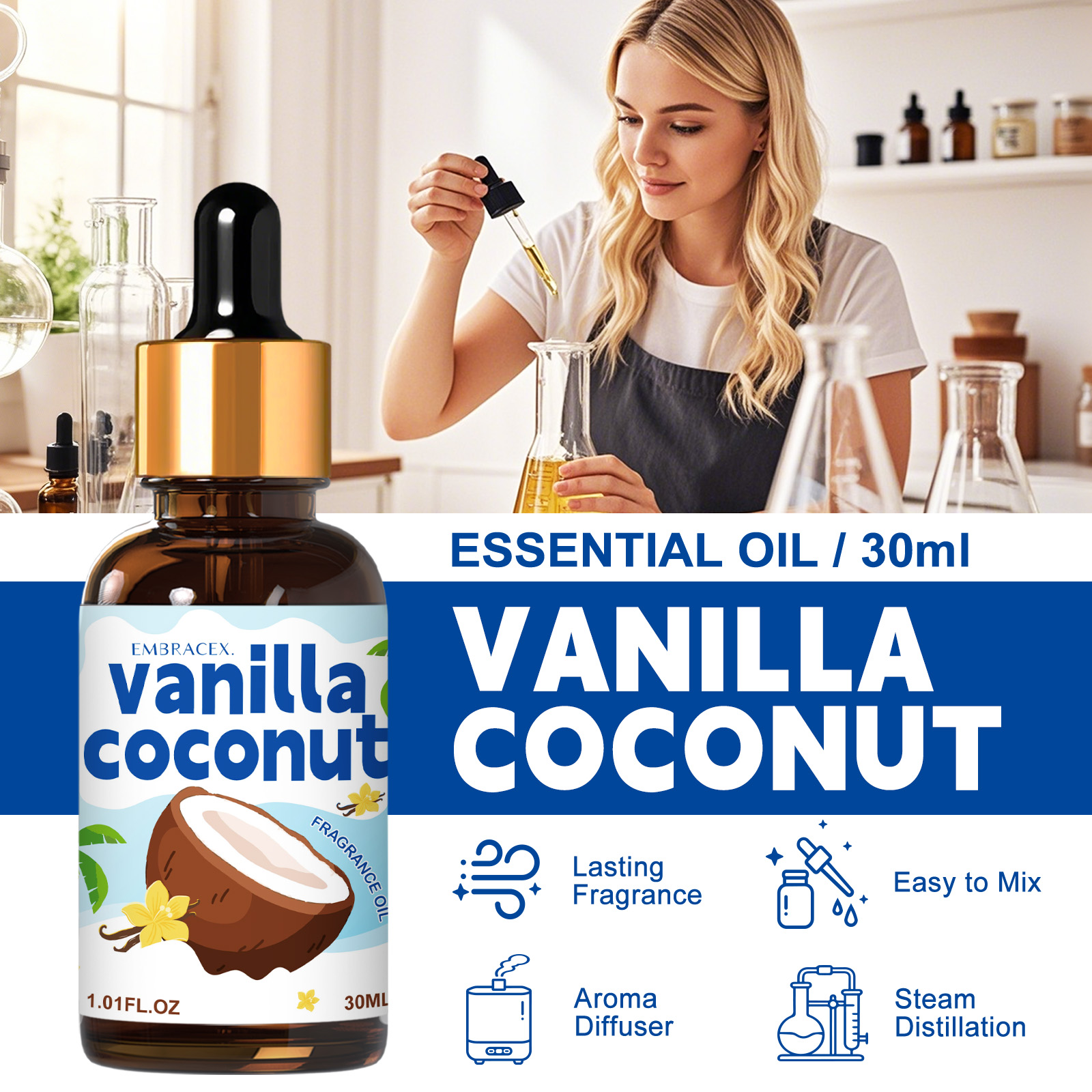 30ml Vanilla Coconut Essential - огляд і ціна Candle Making Oil Scents