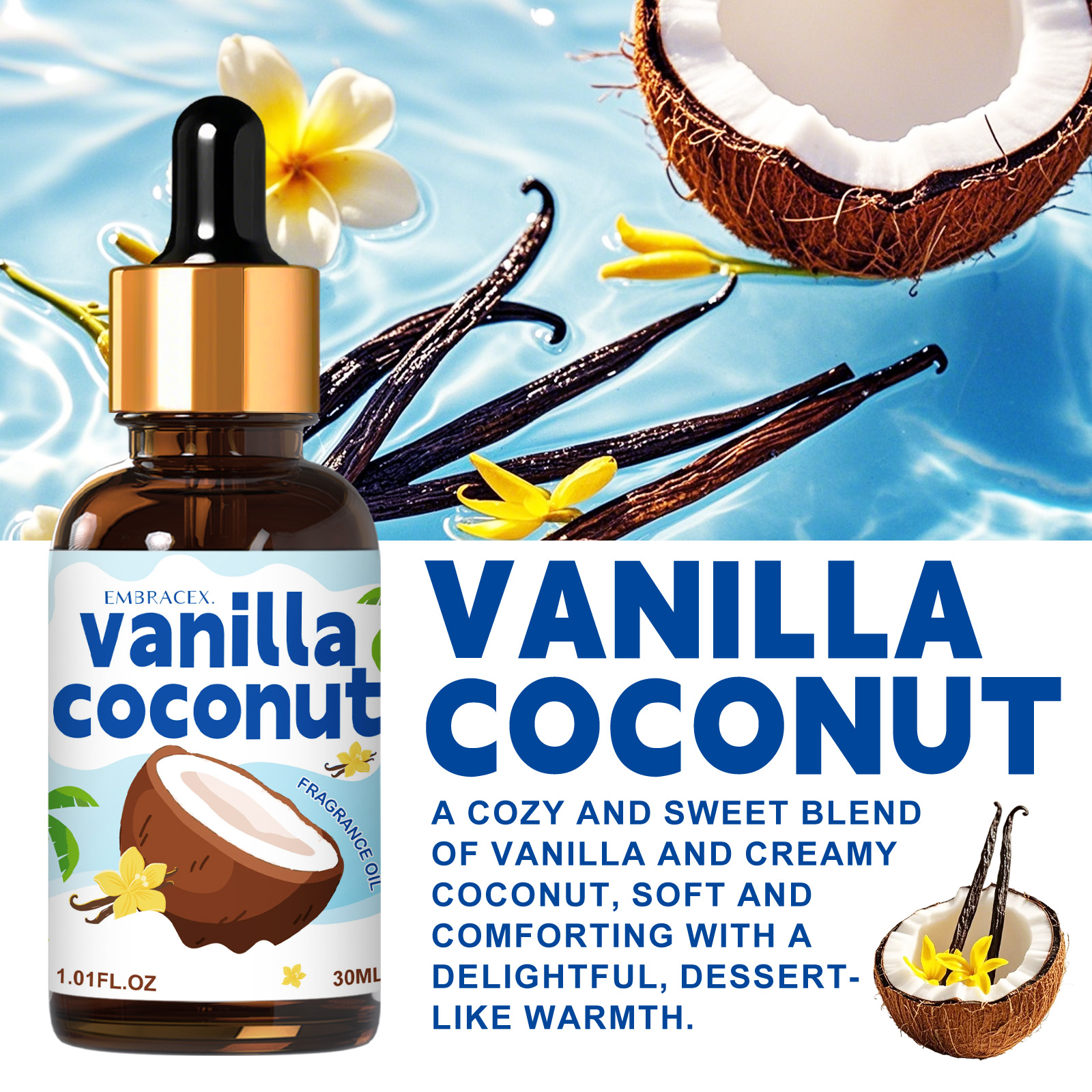 30ml Vanilla Coconut Essential - огляд і ціна Candle Making Oil Scents