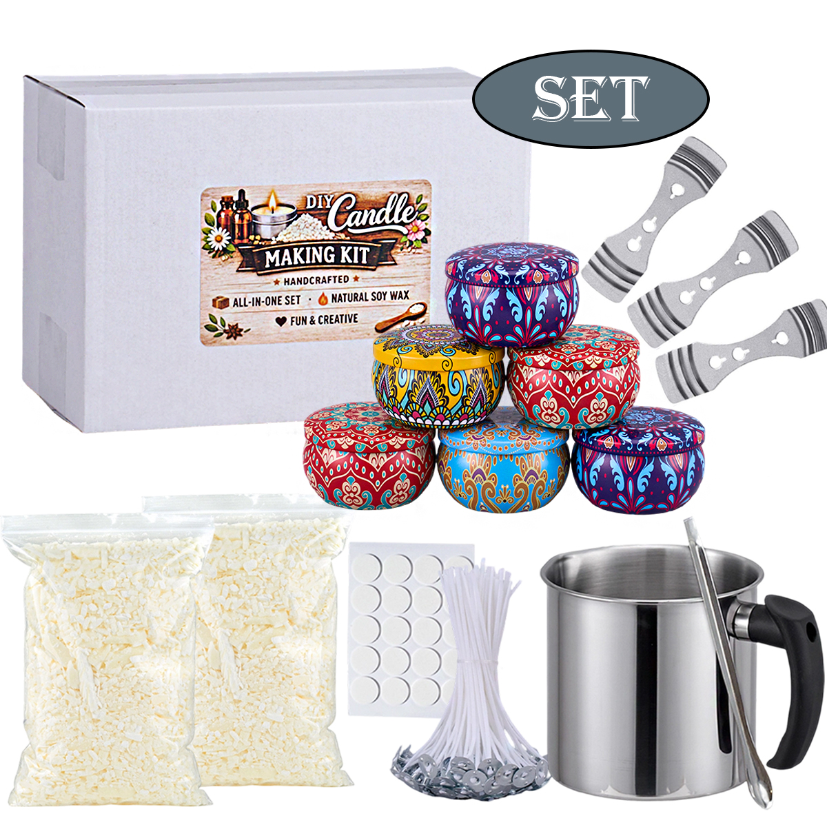 Soy Wax Kit 304 Wax Melting Cu - огляд і ціна Candle Making Material Wholesale