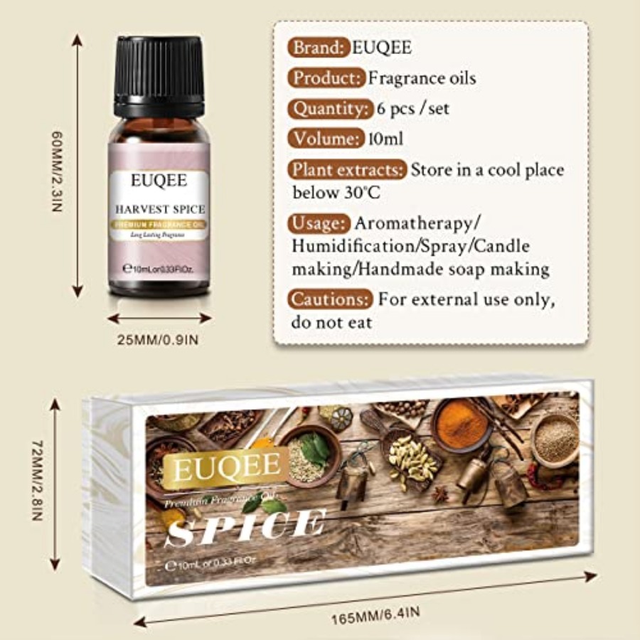 EUQEE 6PCS Spice Autumn Fragra - огляд і ціна Candle Making Oil Scents