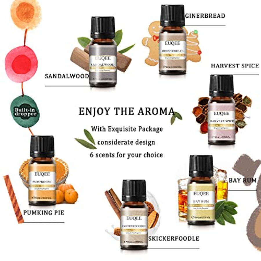 EUQEE 6PCS Spice Autumn Fragra - огляд і ціна Candle Making Oil Scents